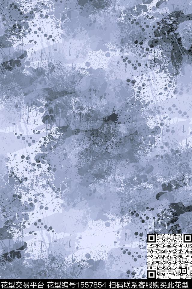 抽象肌理涂鸦数码印花华亿平台下载（图片编号: 1557854） - 瓦栏（Walan）