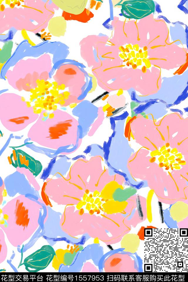 女装花卉数码印花华亿平台下载（图片编号: 1557953） - 瓦栏（Walan）