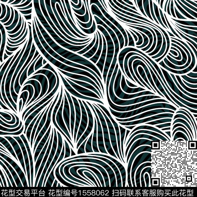 抽象条纹线条画数码印花华亿平台下载（图片编号: 1558062） - 瓦栏（Walan）