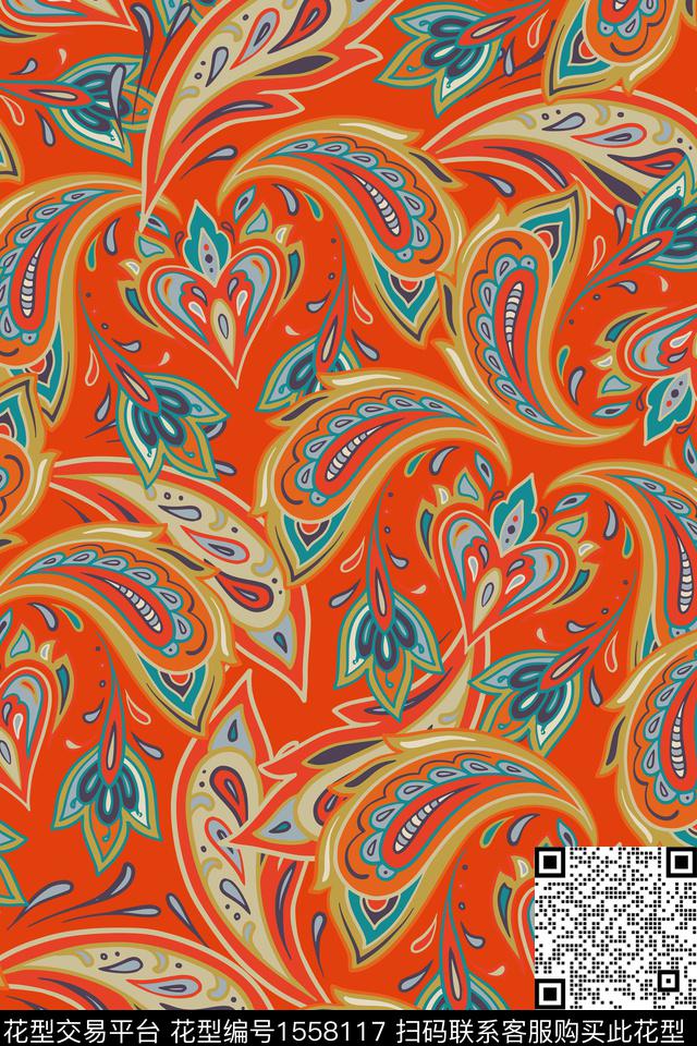 民族风女装花卉数码印花华亿平台下载（图片编号: 1558117） - 瓦栏（Walan）