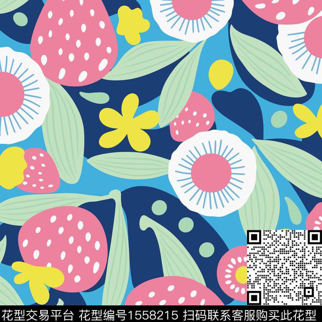 卡通童装草莓数码印花华亿平台下载（图片编号: 1558215） - 瓦栏（Walan）