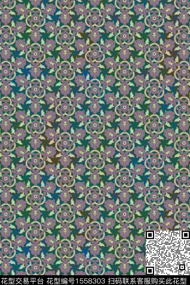 连续民族纹样花边数码印花华亿平台下载（图片编号: 1558303） - 瓦栏（Walan）