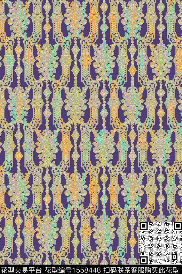 连续民族纹样民族花卉数码印花华亿平台下载（图片编号: 1558448） - 瓦栏（Walan）