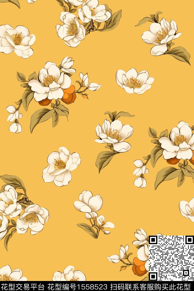 花卉民族风侘寂数码印花华亿平台下载（图片编号: 1558523） - 瓦栏（Walan）