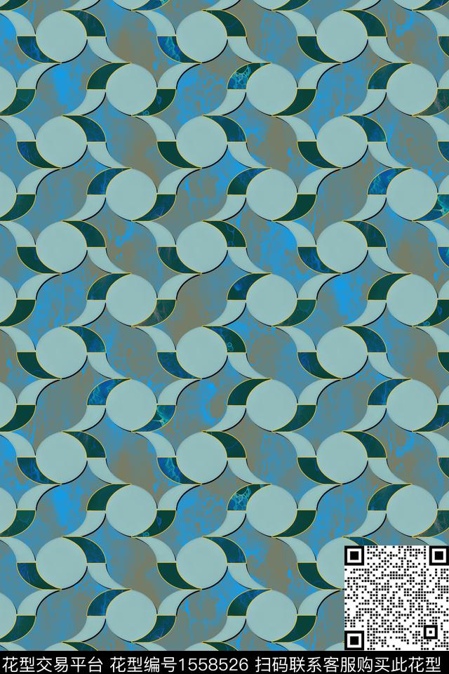几何圆底纹数码印花华亿平台下载（图片编号: 1558526） - 瓦栏（Walan）