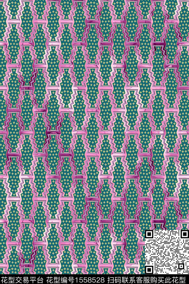 连续民族纹样平面花卉数码印花华亿平台下载（图片编号: 1558528） - 瓦栏（Walan）