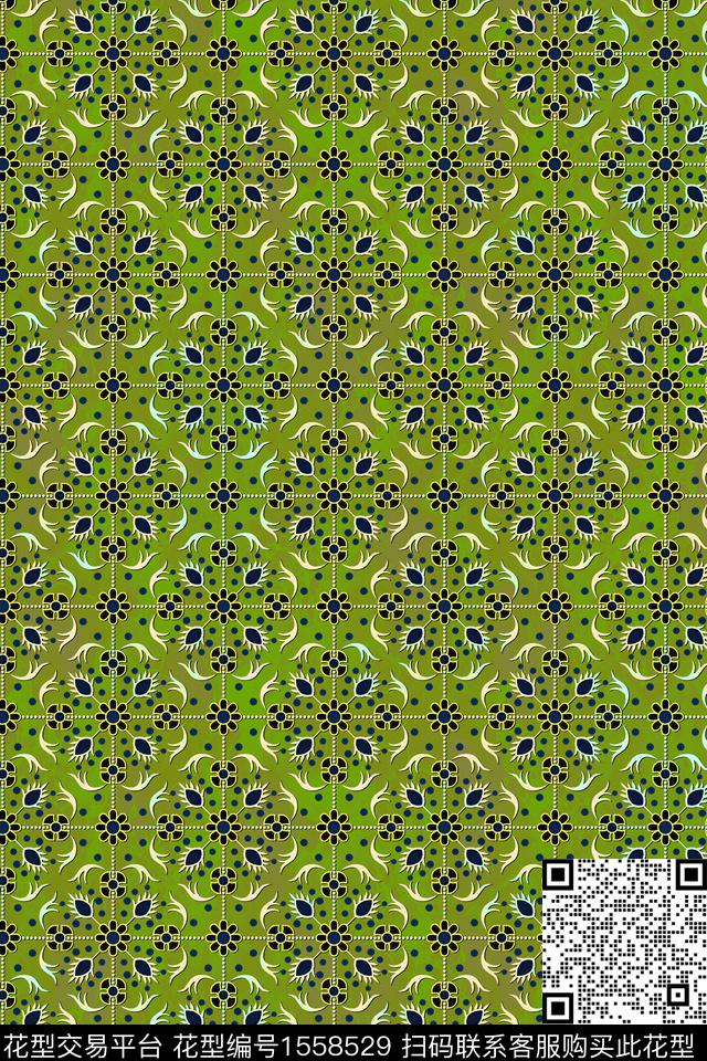 连续民族纹样平面花卉数码印花华亿平台下载（图片编号: 1558529） - 瓦栏（Walan）