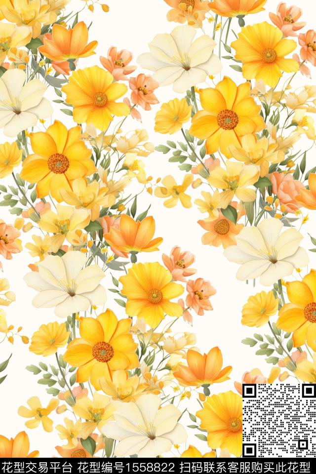 花卉女装数码印花华亿平台下载（图片编号: 1558822） - 瓦栏（Walan）
