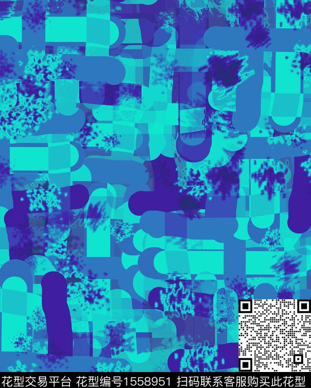 抽象肌理数码印花华亿平台下载（图片编号: 1558951） - 瓦栏（Walan）