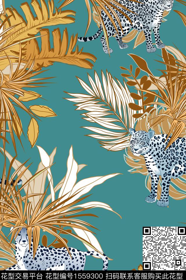 热带华亿平台植物绿植树叶数码印花华亿平台下载（图片编号: 1559300） - 瓦栏（Walan）