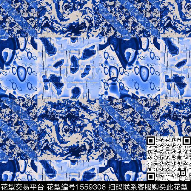 混合拼接几何条纹数码印花华亿平台下载（图片编号: 1559306） - 瓦栏（Walan）