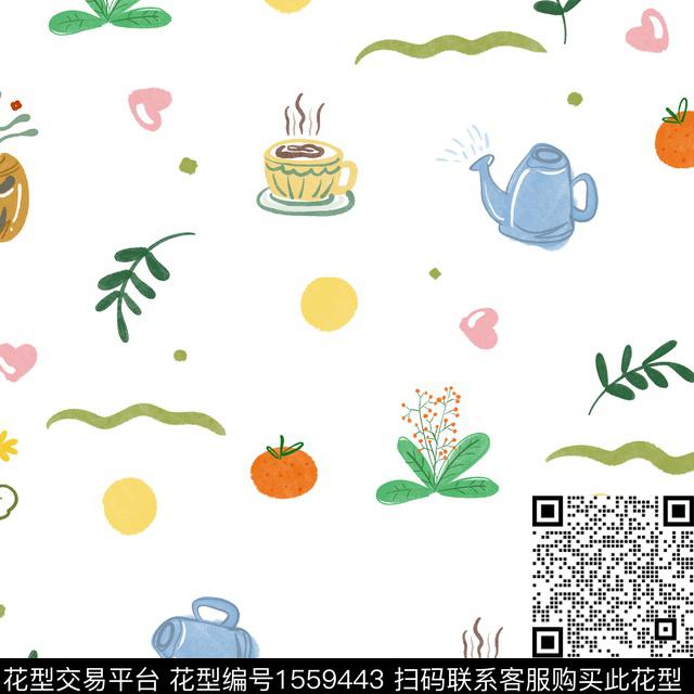 趣味手绘可爱数码印花华亿平台下载（图片编号: 1559443） - 瓦栏（Walan）