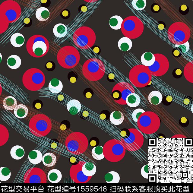 混合拼接几何抽象数码印花华亿平台下载（图片编号: 1559546） - 瓦栏（Walan）