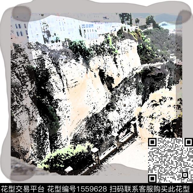 混合拼接几何抽象数码印花华亿平台下载（图片编号: 1559628） - 瓦栏（Walan）