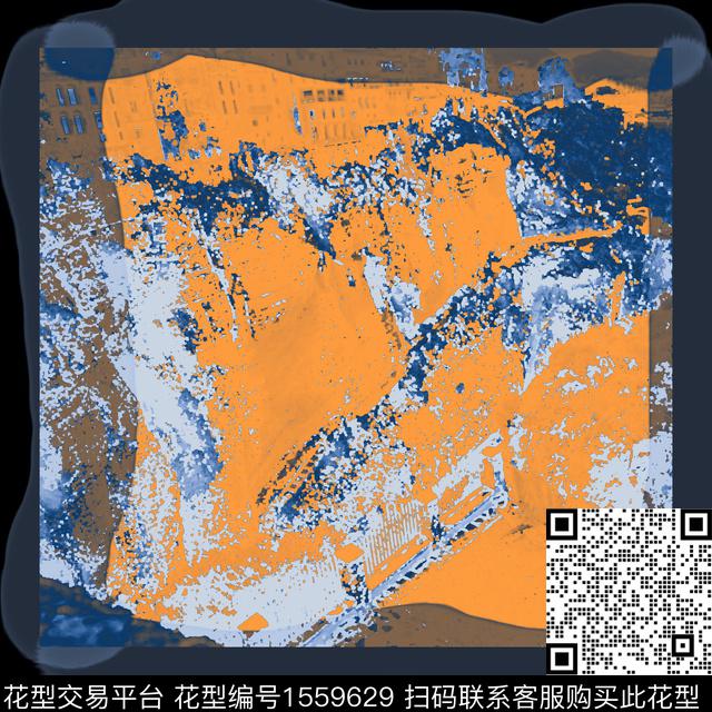 抽象肌理胸前定位数码印花华亿平台下载（图片编号: 1559629） - 瓦栏（Walan）