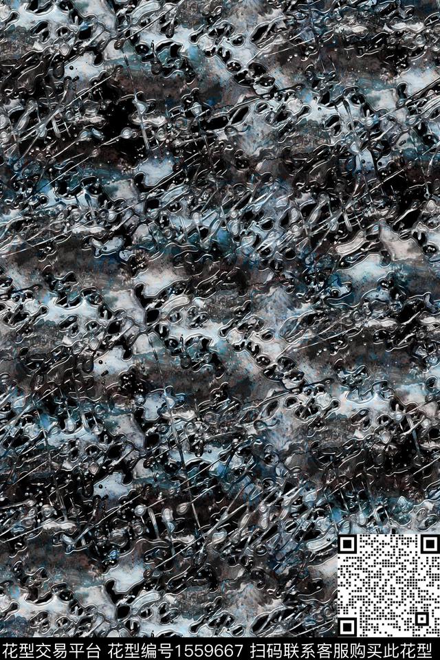 抽象肌理涂鸦数码印花华亿平台下载（图片编号: 1559667） - 瓦栏（Walan）