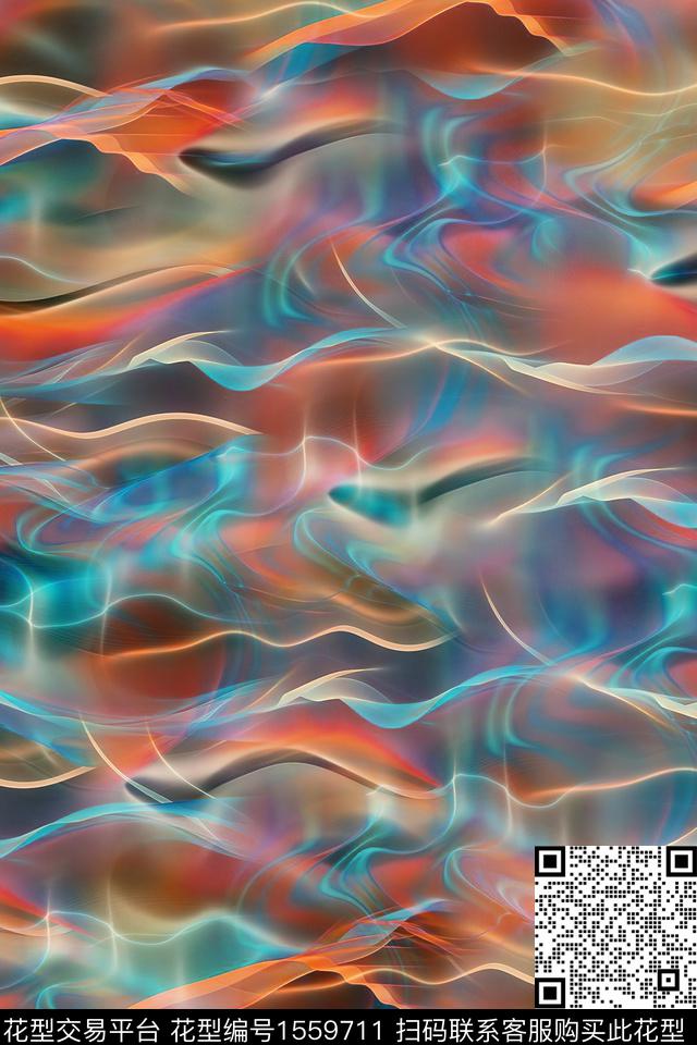 波纹抽象科技数码印花华亿平台下载（图片编号: 1559711） - 瓦栏（Walan）