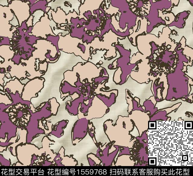 底纹花卉数码印花华亿平台下载（图片编号: 1559768） - 瓦栏（Walan）