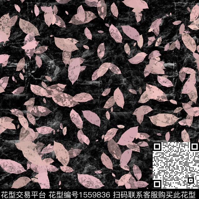 叶子剪影肌理数码印花华亿平台下载（图片编号: 1559836） - 瓦栏（Walan）