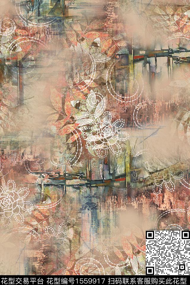 底纹花卉1/2接数码印花华亿平台下载（图片编号: 1559917） - 瓦栏（Walan）