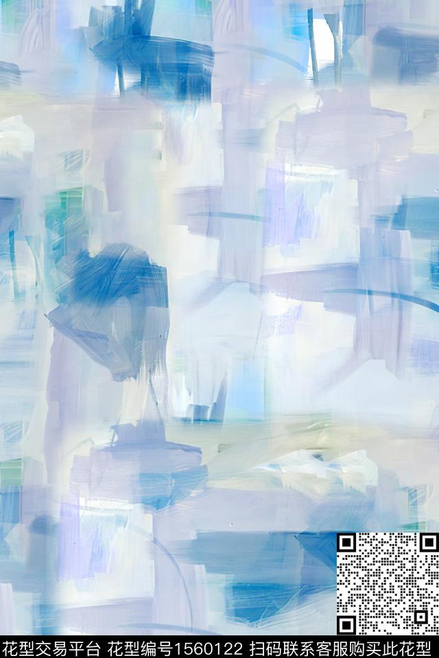 抽象肌理涂鸦数码印花华亿平台下载（图片编号: 1560122） - 瓦栏（Walan）