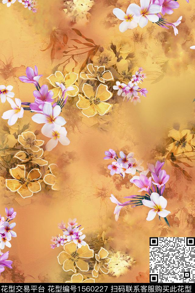 中老年女装花卉复古数码印花华亿平台下载（图片编号: 1560227） - 瓦栏（Walan）