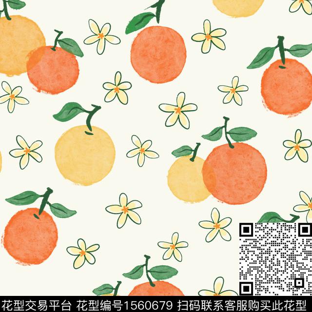 水果水彩花卉数码印花华亿平台下载（图片编号: 1560679） - 瓦栏（Walan）