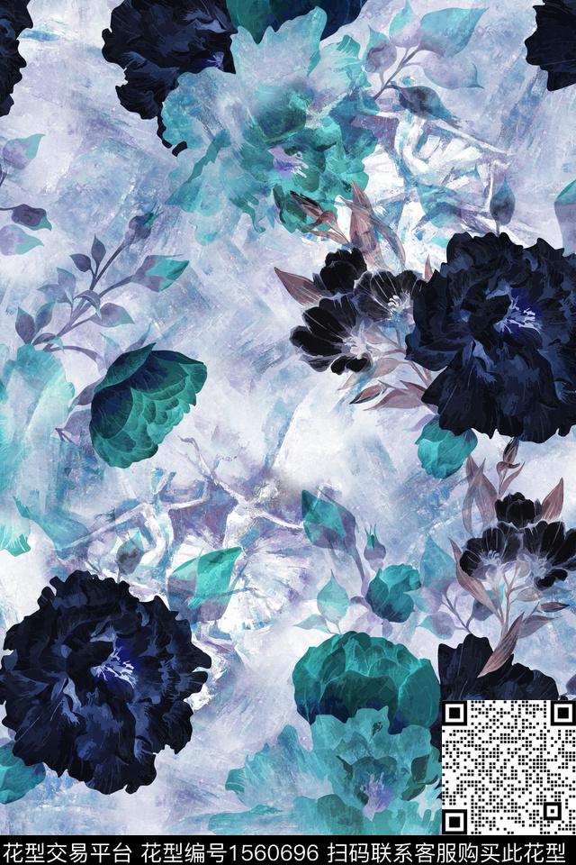 肌理底纹花卉数码印花华亿平台下载（图片编号: 1560696） - 瓦栏（Walan）