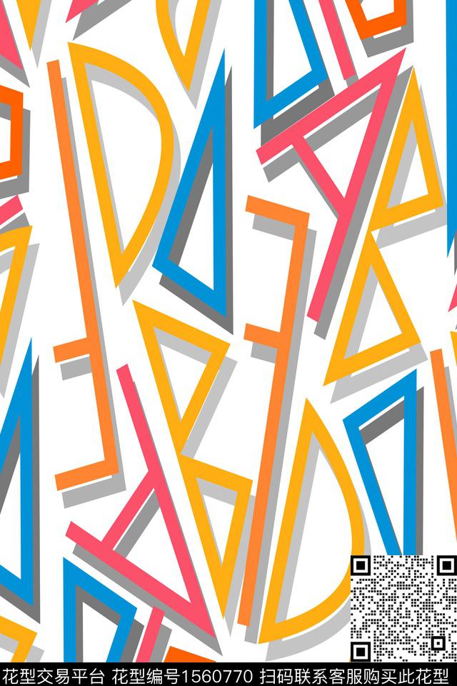 几何倒影传统印花华亿平台下载（图片编号: 1560770） - 瓦栏（Walan）