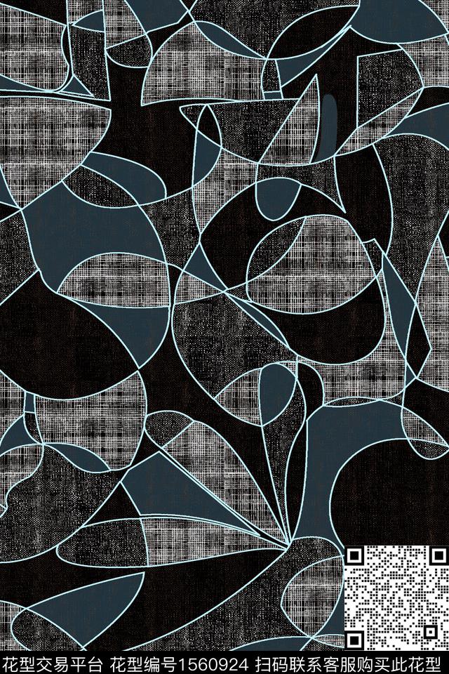 肌理线条抽象数码印花华亿平台下载（图片编号: 1560924） - 瓦栏（Walan）