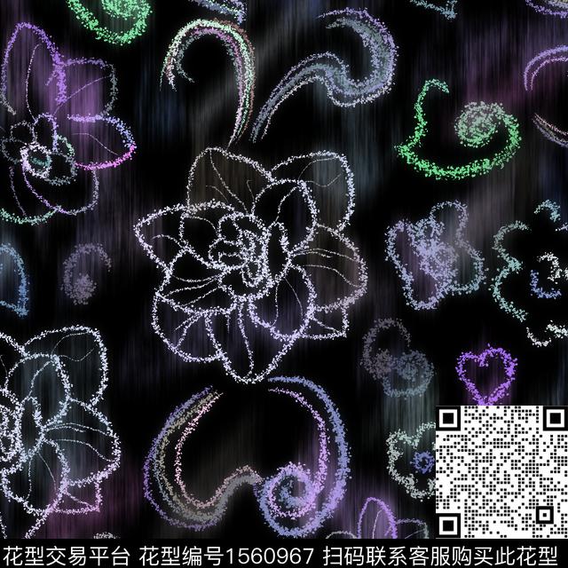 爱心线条女装数码印花华亿平台下载（图片编号: 1560967） - 瓦栏（Walan）