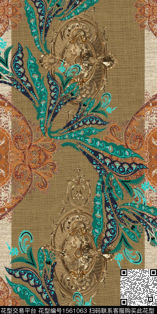 中东民族风波西米亚数码印花华亿平台下载（图片编号: 1561063） - 瓦栏（Walan）