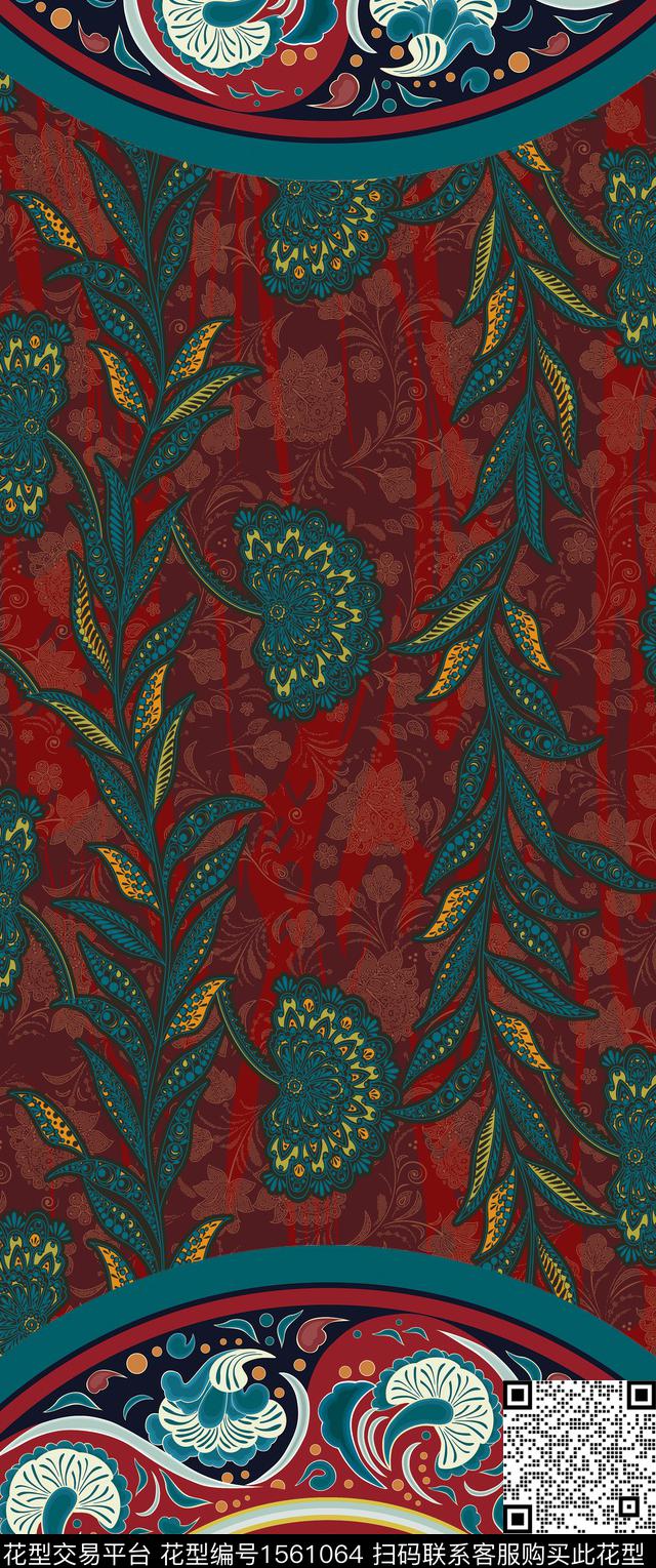 中东民族风波西米亚数码印花华亿平台下载（图片编号: 1561064） - 瓦栏（Walan）