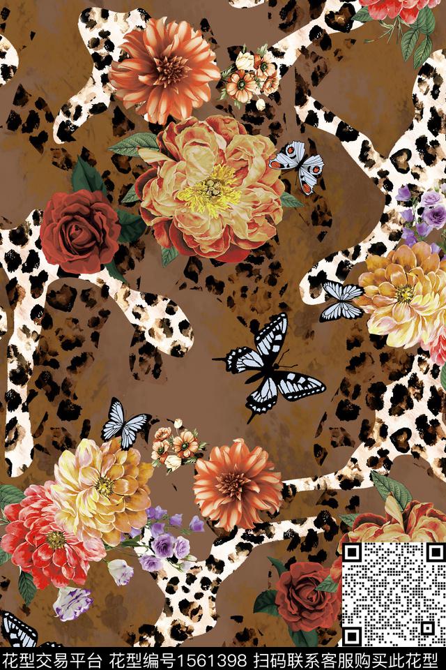 动物纹底纹中老年数码印花华亿平台下载（图片编号: 1561398） - 瓦栏（Walan）