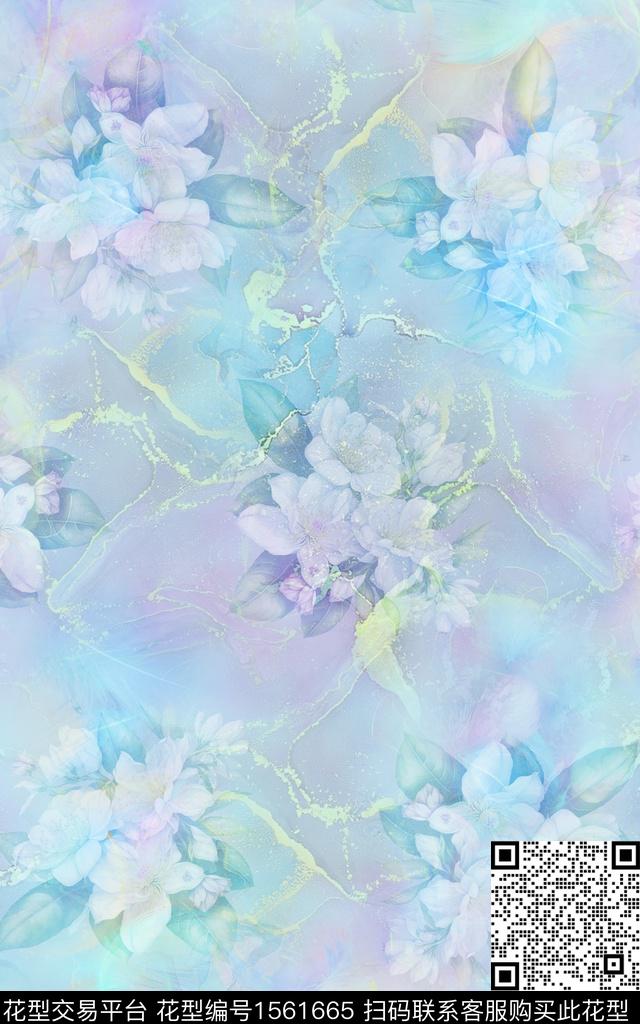 底纹肌理花卉数码印花华亿平台下载（图片编号: 1561665） - 瓦栏（Walan）