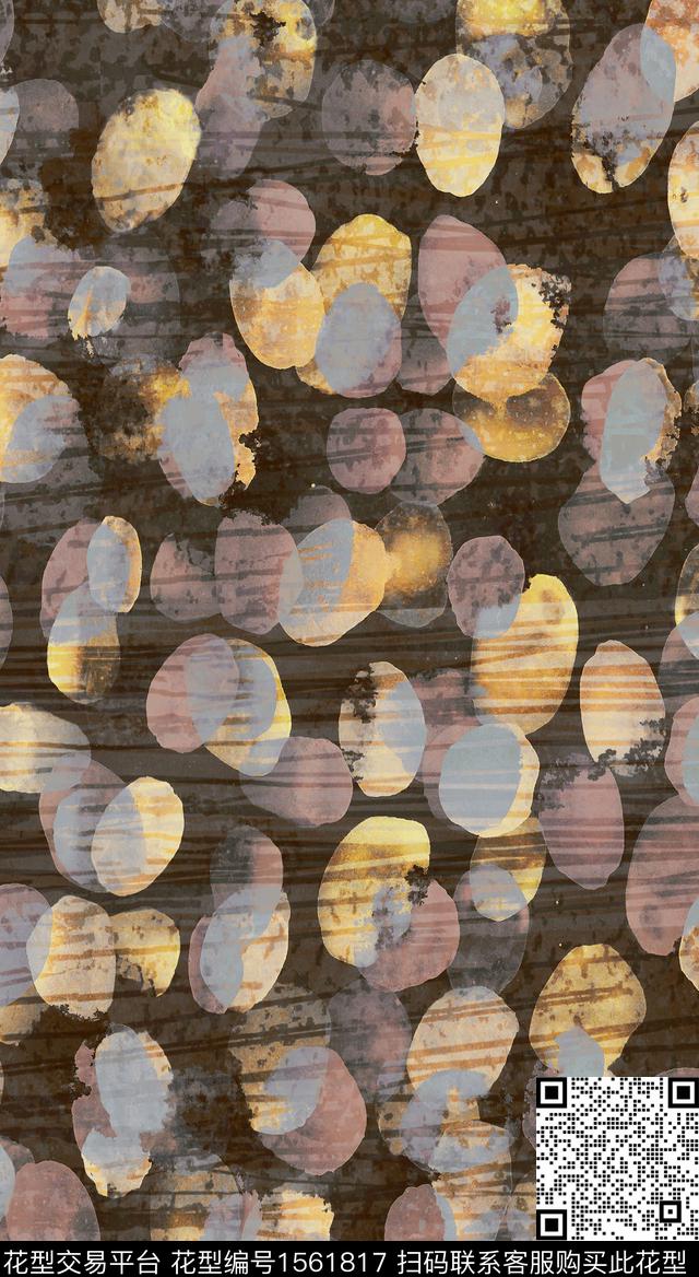 抽象肌理斑点数码印花华亿平台下载（图片编号: 1561817） - 瓦栏（Walan）