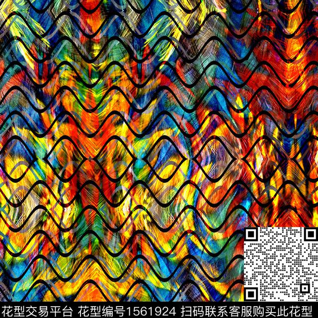 抽象抽象女装洋阳---抽象数码印花华亿平台下载（图片编号: 1561924） - 瓦栏（Walan）