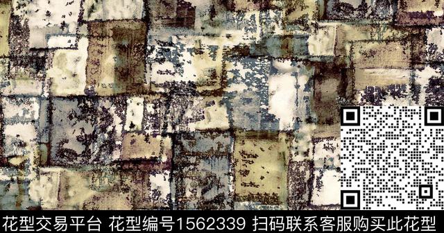 抽象肌理格子数码印花华亿平台下载（图片编号: 1562339） - 瓦栏（Walan）
