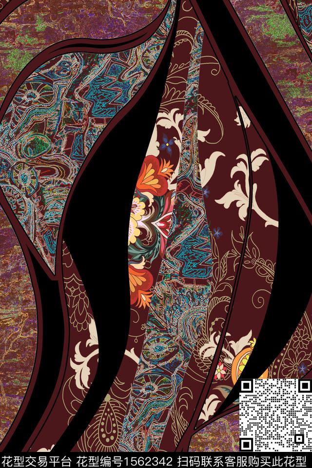 花卉中国风花纹数码印花华亿平台下载（图片编号: 1562342） - 瓦栏（Walan）