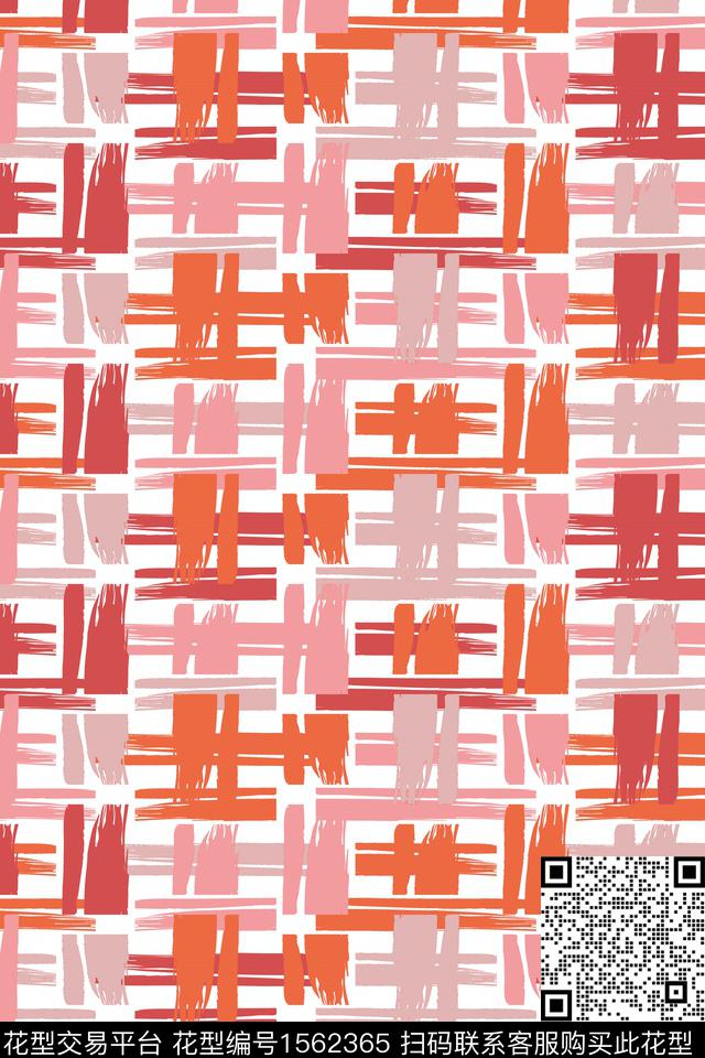 交错抽象笔触数码印花华亿平台下载（图片编号: 1562365） - 瓦栏（Walan）