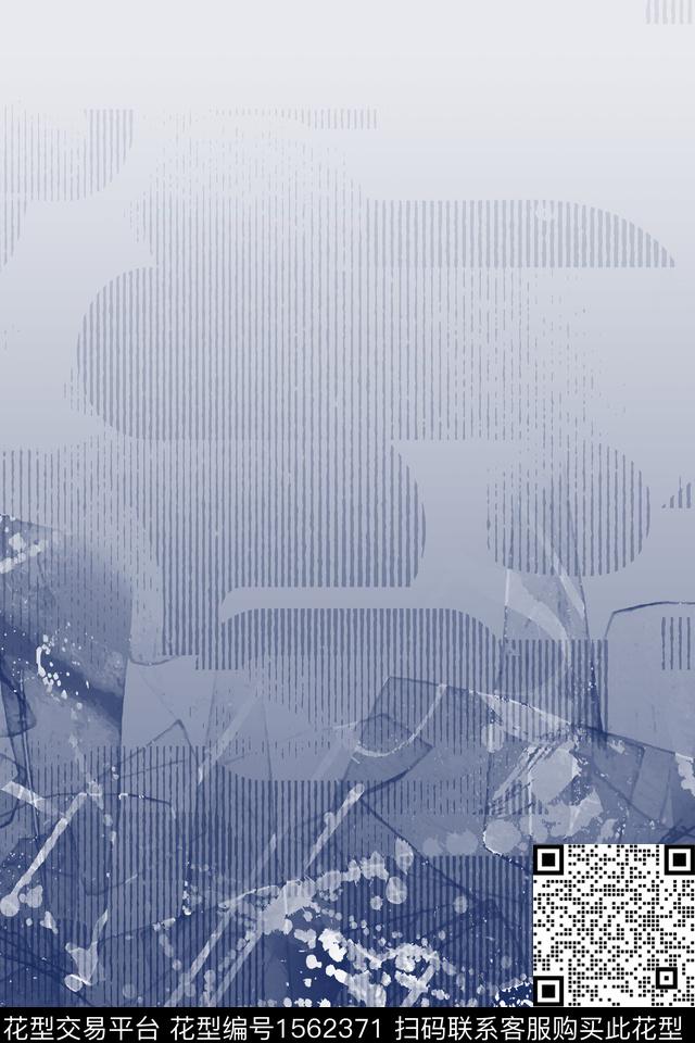男装定位花条纹抽象数码印花华亿平台下载（图片编号: 1562371） - 瓦栏（Walan）