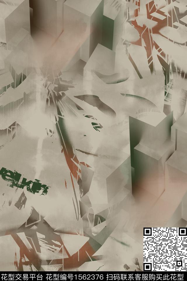 男装满版花抽象传统印花华亿平台下载（图片编号: 1562376） - 瓦栏（Walan）