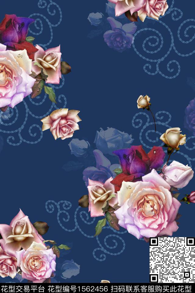 中东花卉中老年数码印花华亿平台下载（图片编号: 1562456） - 瓦栏（Walan）