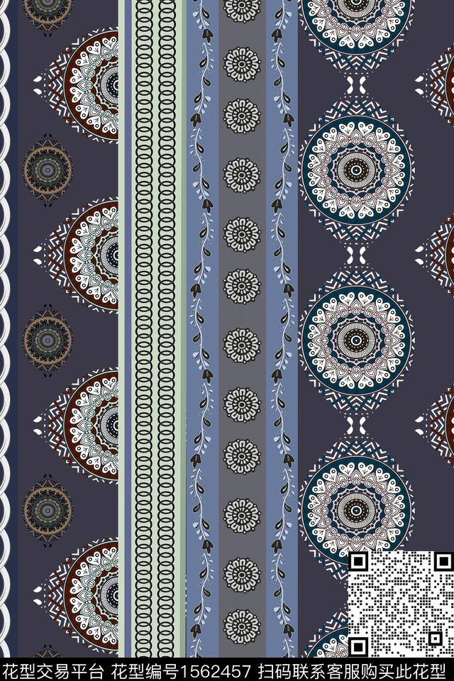 纸印花中老年民族风数码印花华亿平台下载（图片编号: 1562457） - 瓦栏（Walan）