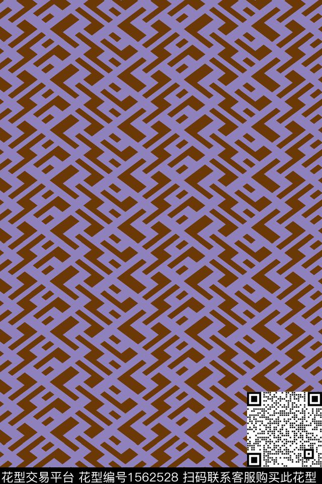 男装休闲几何数码印花华亿平台下载（图片编号: 1562528） - 瓦栏（Walan）