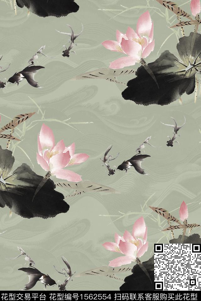 花卉真丝中老年数码印花华亿平台下载（图片编号: 1562554） - 瓦栏（Walan）