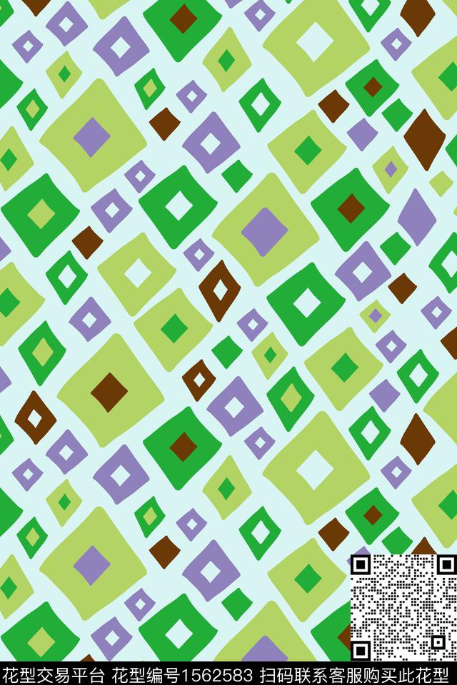 格子几何数码印花华亿平台下载（图片编号: 1562583） - 瓦栏（Walan）