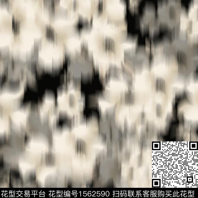 花卉影花黑底花卉数码印花华亿平台下载（图片编号: 1562590） - 瓦栏（Walan）