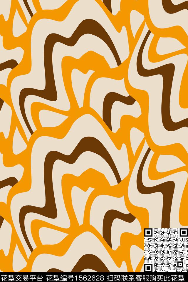 线条条纹抽象数码印花华亿平台下载（图片编号: 1562628） - 瓦栏（Walan）