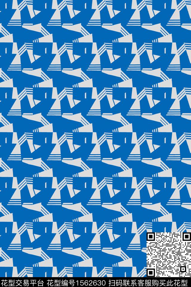 衬衫几何抽象数码印花华亿平台下载（图片编号: 1562630） - 瓦栏（Walan）